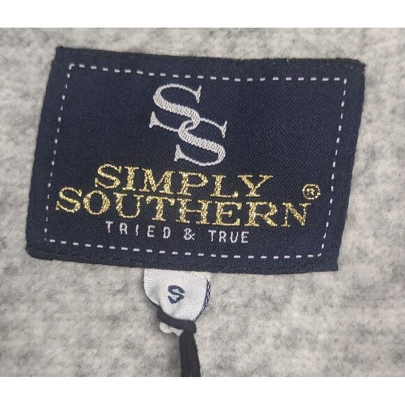 Simply Southern Crab Knit Snap Pullover in Smoke Grey Women's Size Small -NEW- - Picture 4 of 9